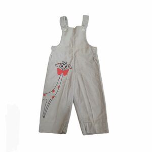 Vintage Toddler Boys Corduroy Giraffe Overalls OS
